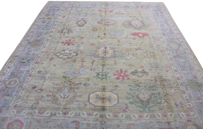 Pastel Harmony - Oushak Afghan Rug (8.1 × 9.7 ft) - 1006