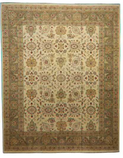 Golden Garden - Oushak Afghan Rugs (10.10 × 13.11 ft) - 2775