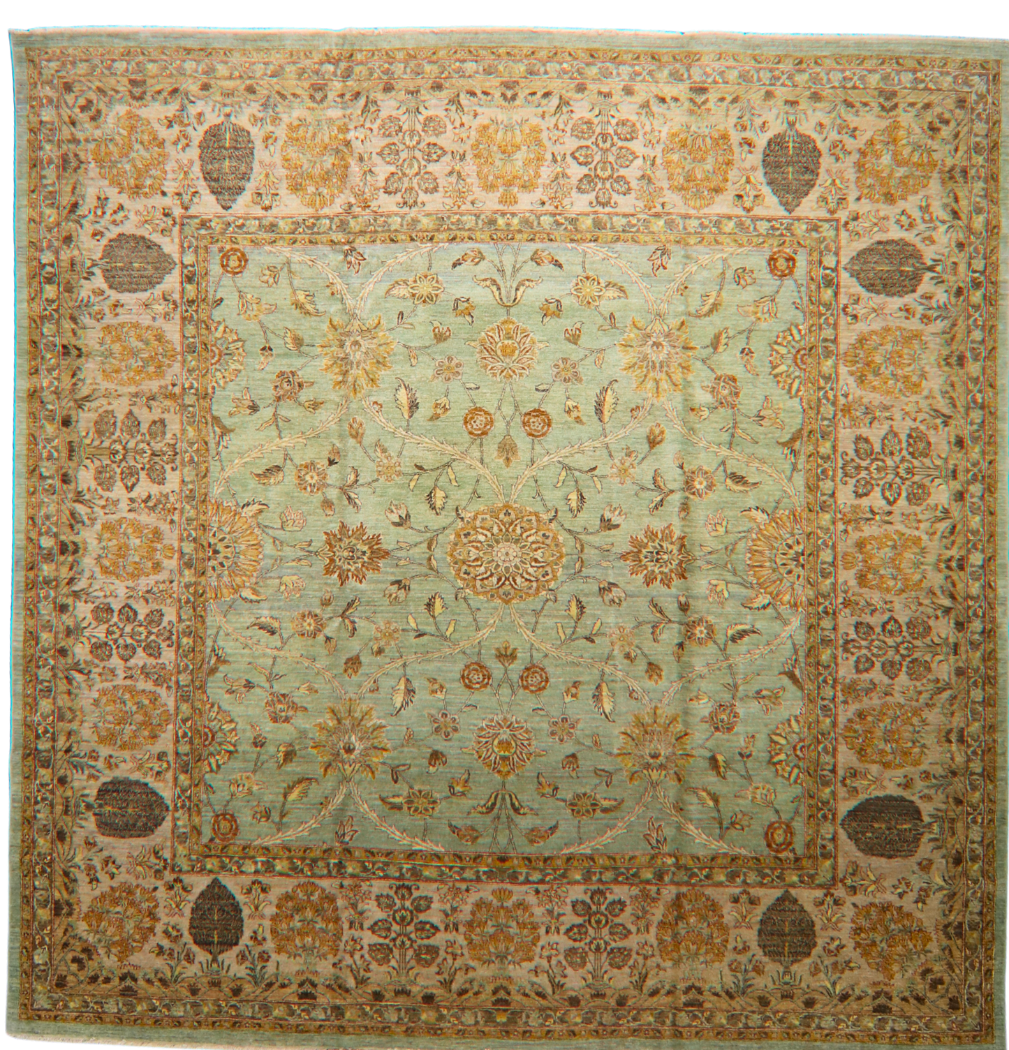 Golden Garden - Oushak Square Rug (11′9″ × 12′1″) - 1508