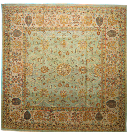 Golden Garden - Oushak Square Rug (11′9″ × 12′1″) - 1508
