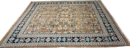 Whispers of Earth and Sky - Antique Mahal Rug from Persia (9.11 × 10.7 ft) - 1626