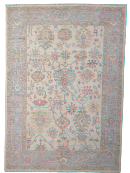 Soft Harmony - Hand-Knotted Oushak Rug from Afghanistan (6 × 8.7 ft) - 33