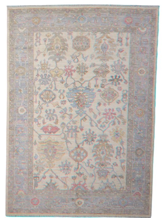 Soft Harmony - Hand-Knotted Oushak Rug from Afghanistan (6 × 8.7 ft) - 33