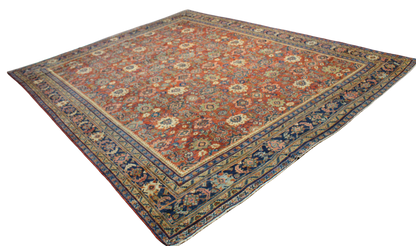 Garden of Repetition - Antique Persian Mahal Rug (11.2 × 13.6 ft) - 1748