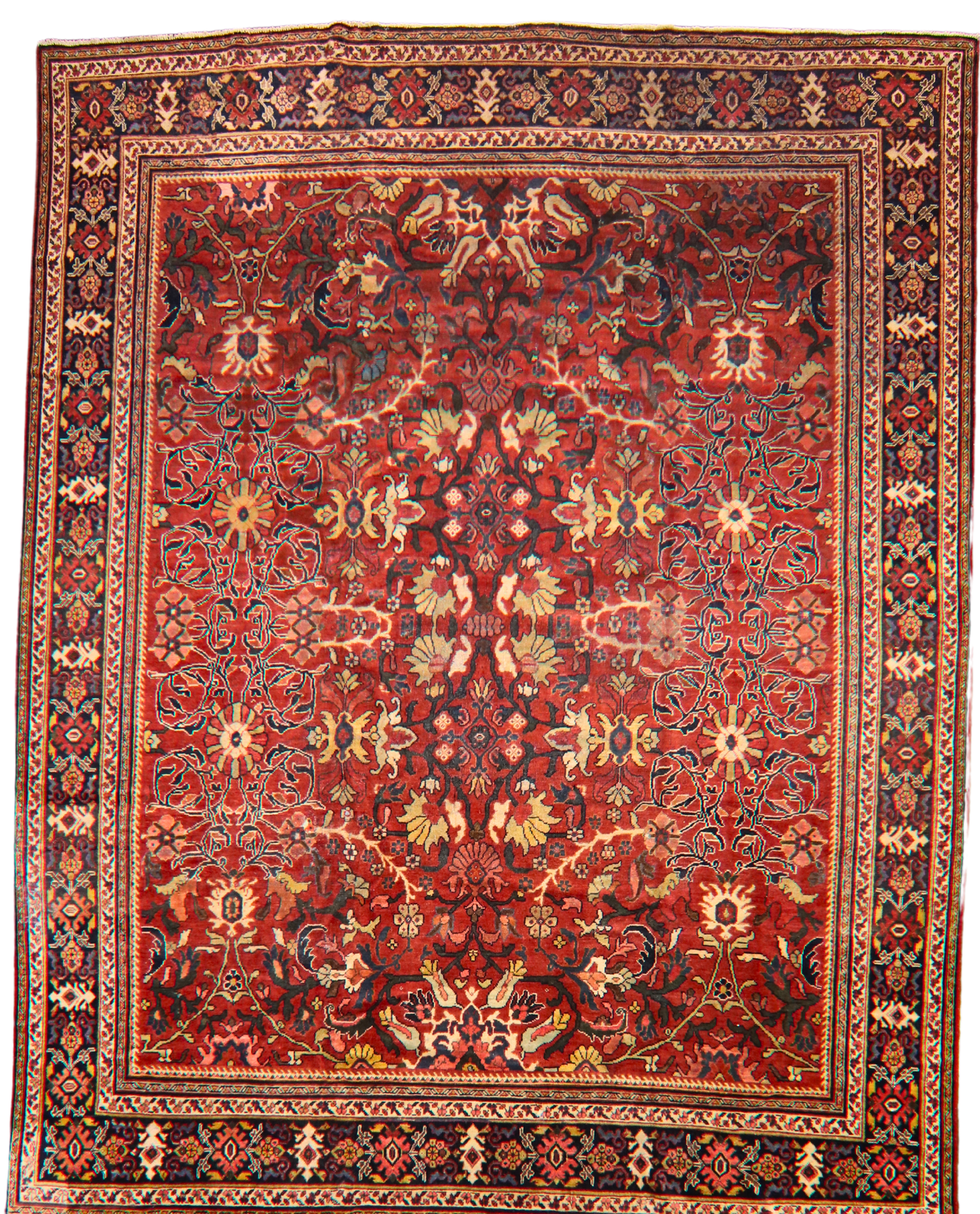 Garden of Symmetry - Antique Mahal Rug from Persia (10.9 × 13.7 ft) - 1761