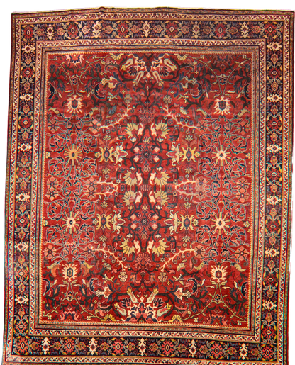 Garden of Symmetry - Antique Mahal Rug from Persia (10.9 × 13.7 ft) - 1761