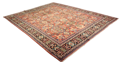 Majestic Repetition - Antique Mahal Rug from Persia (10.6 × 13.2 ft) - 1712