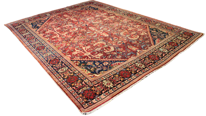 Floral Majesty — Antique Mahal Rug from Persia (10.2 × 13.4 ft) - 1701