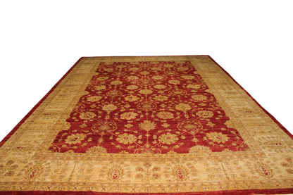 Imperial Crimson – Oversized Oushak Rug from Pakistan (12′4″ × 17′3″) - 1537