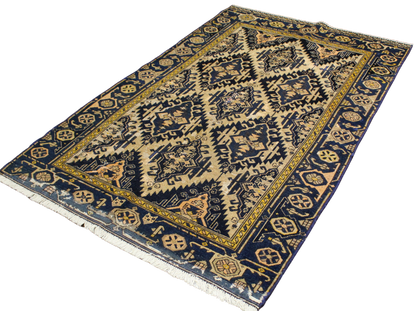 Twilight Geometry - Antique Malayer Rug (3.10 × 6 ft) - 1082