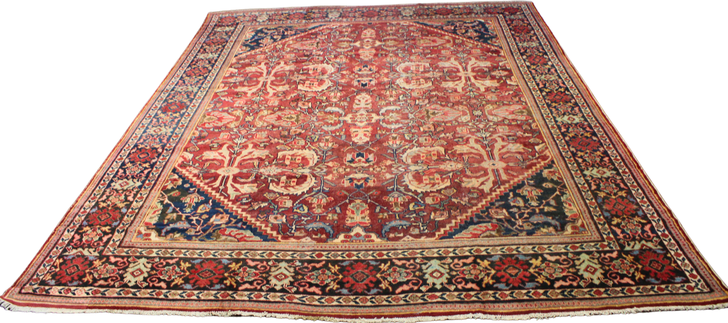 Floral Majesty — Antique Mahal Rug from Persia (10.2 × 13.4 ft) - 1701