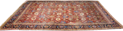 Worn Beauty, Regal Proportion - Antique Mahal Rug from Persia (10.4 × 13.5 ft) - 1694