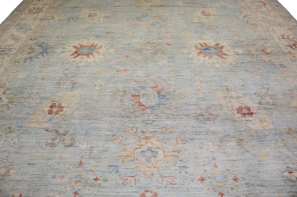 Whispers of the Sky - 12′ × 15′6″ Afghan Oushak Rug - 2806