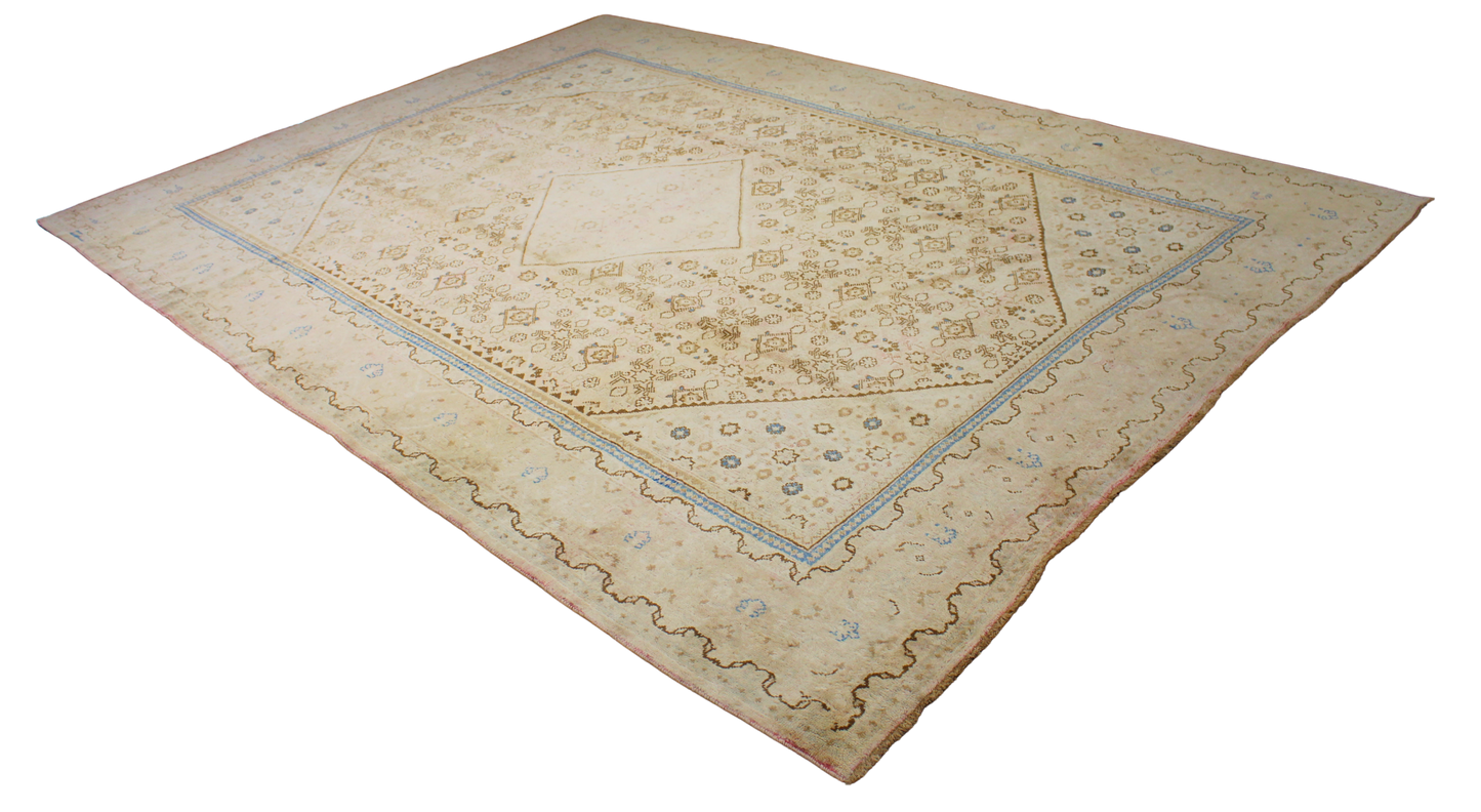 Moonlit Grace - Antique Mahal Rug from Persia (9.3 × 13.2 ft) - 1620