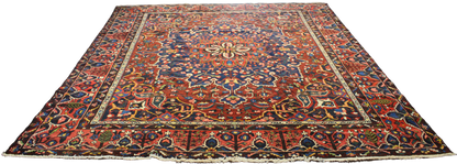 Geometric Bloom - Baktiary Rug from Persia (11.3 × 13.5 ft) - 1752