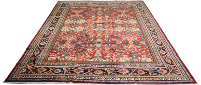 Floral Majesty - Antique Mahal Rug from Persia (10.6 × 13.10 ft) - 1720
