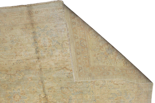 Subtle Grandeur - Fine Tabriz Rug in Mist and Sand (9.11 × 13.5 ft) - 2763