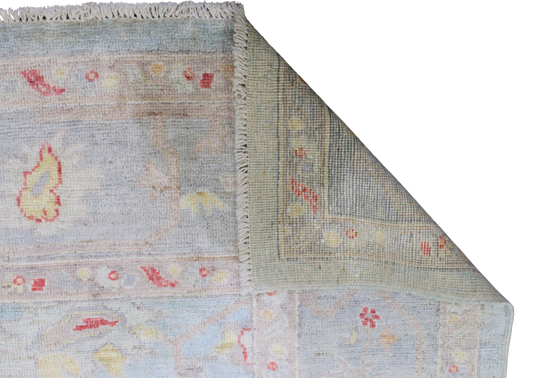 Whispers of Tradition - Hand-Knotted Oushak Rug from Afghanistan (7.11 × 9.11 ft) - 11