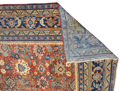 Garden of Repetition - Antique Persian Mahal Rug (11.2 × 13.6 ft) - 1748