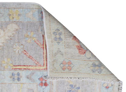 Playful Symmetry - Hand-Knotted Oushak Rug from Afghanistan (7.11 × 9.10 ft) - 18