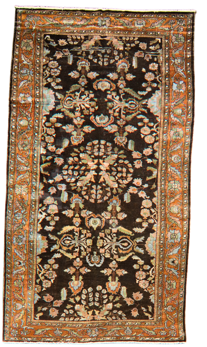 Timeless Drama in Earthy Tones - Antique Lilihan Rug (7.3 × 13.1 ft) - 1556