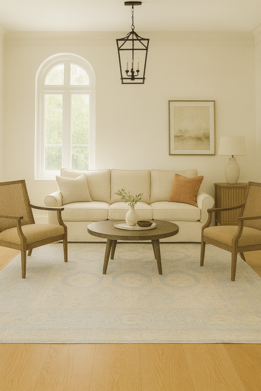 Whispered Geometry - Oushak Rug (10.3 × 13.11 ft) - 2296