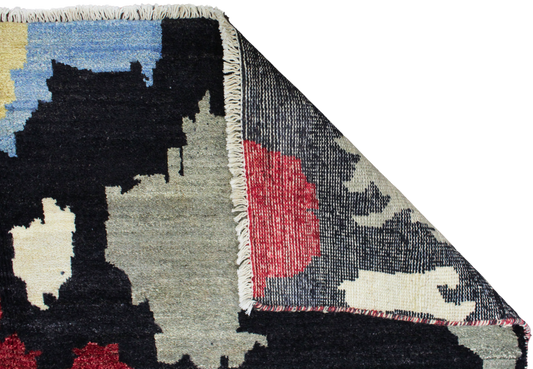 Bold Vision - Hand-Knotted Ikat Rug from Afghanistan (6.6 × 8.3 ft) - 8