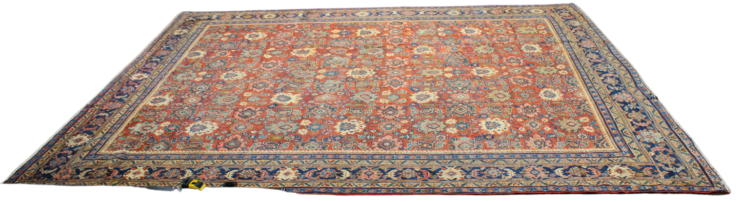 Garden of Repetition - Antique Persian Mahal Rug (11.2 × 13.6 ft) - 1748