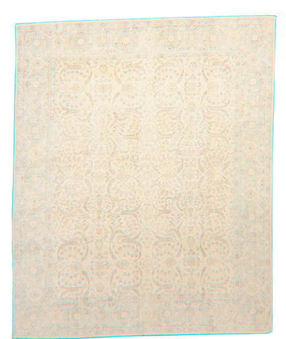 Ivory Lacework - Hand-Knotted Ariana Rug from Afghanistan (7.9 × 9.5 ft) - 18
