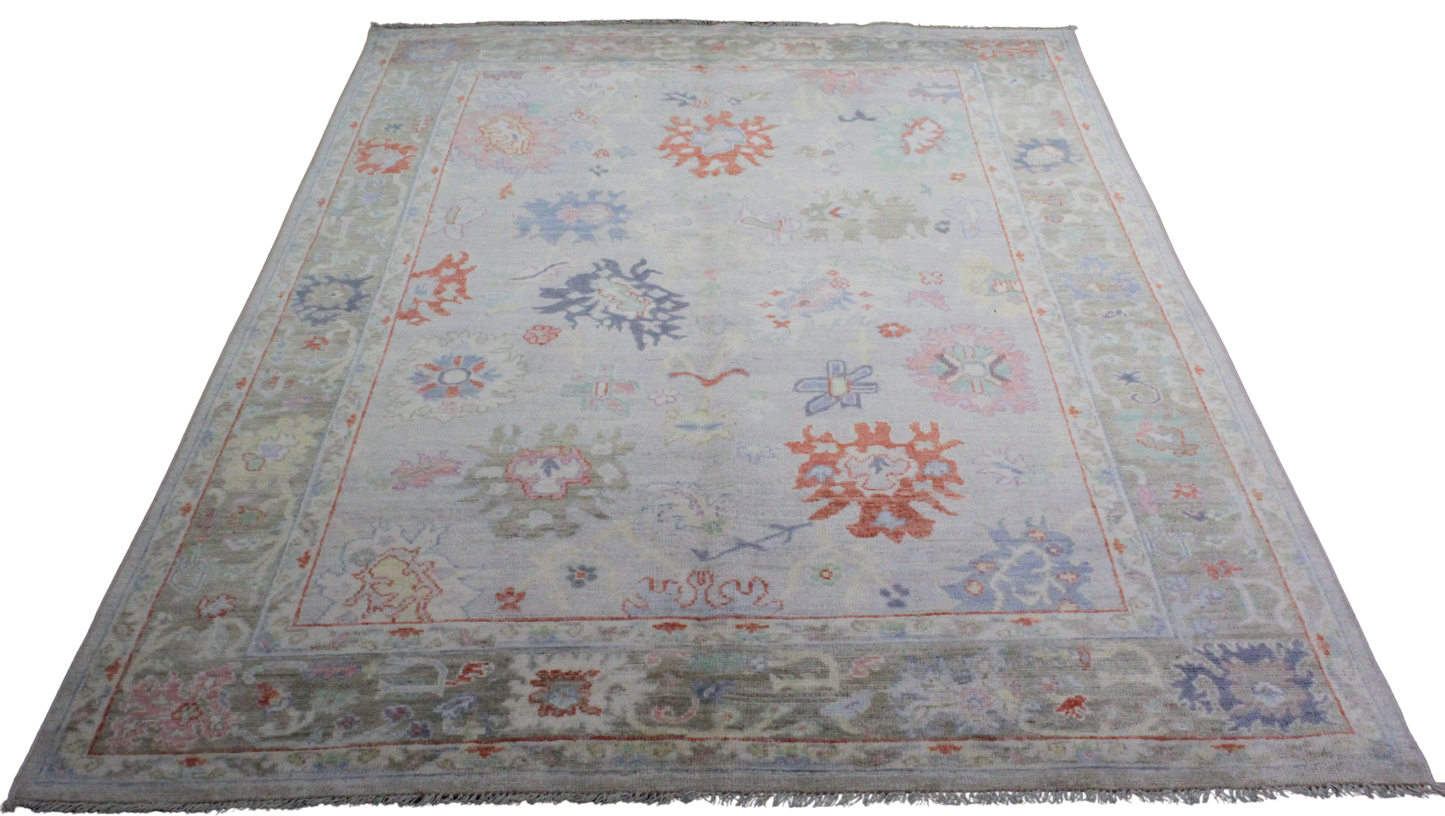 Garden Whimsy - Hand-Knotted Oushak Rug from Afghanistan (5.7 × 8.9 ft) - 36