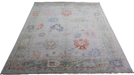 Garden Whimsy - Hand-Knotted Oushak Rug from Afghanistan (5.7 × 8.9 ft) - 36