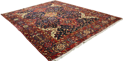 Tribal Geometry Preserved - Antique Baktiary Rug from Persia (10.7 × 13.10 ft) - 1723