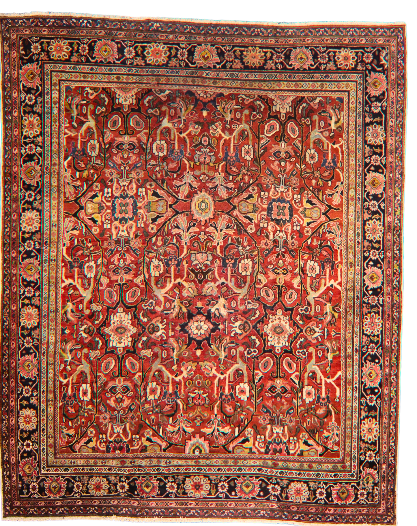 Majestic Intricacy - Antique Mahal Rug from Persia (10.8 × 13.1 ft) - 1714