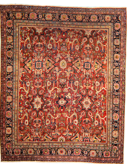 Majestic Intricacy - Antique Mahal Rug from Persia (10.8 × 13.1 ft) - 1714