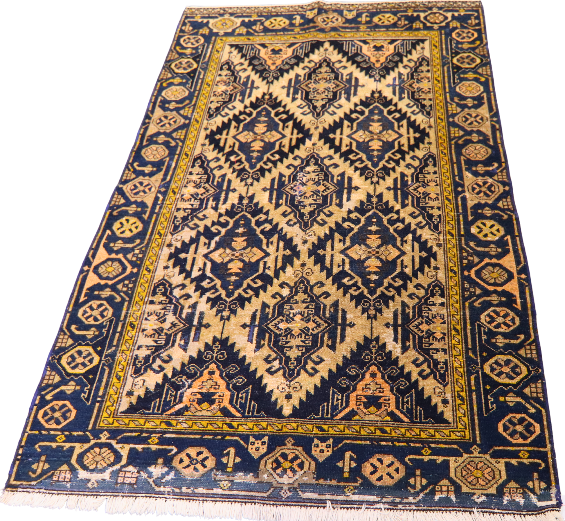 3x6 hand-knotted Malayer rug with tribal pattern