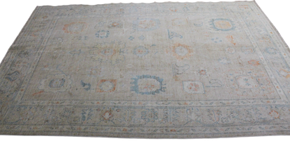 Worn Whisper - Hand-Knotted Oushak Rug from Afghanistan (6 × 8.8 ft) - 37