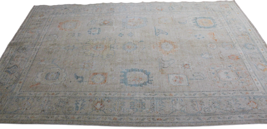 Worn Whisper - Hand-Knotted Oushak Rug from Afghanistan (6 × 8.8 ft) - 37
