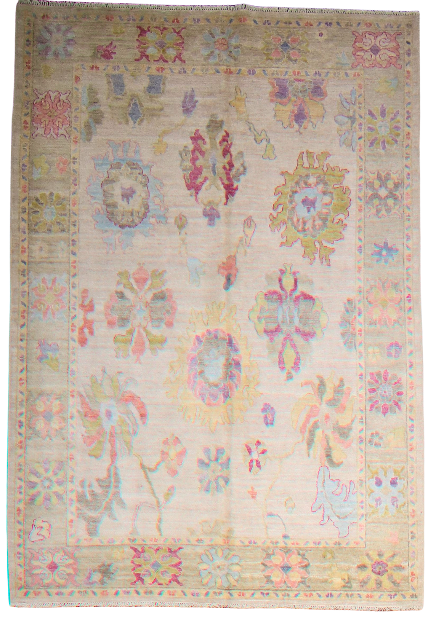 Sun-Washed Joy - Afghan Oushak Rug (5.11 × 8.9 ft) - 6