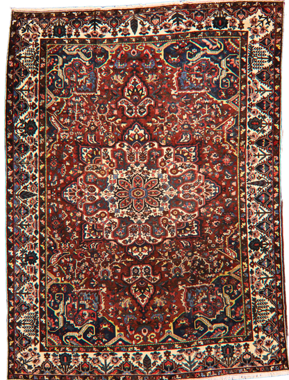 Royal Bloom - Antique Yazd Rug from Persia (11.4 × 16 ft) - 1758