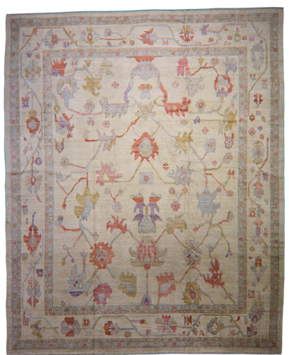 Soft Play - 11′9″ × 14′6″ Afghan Oushak Rug - 2807