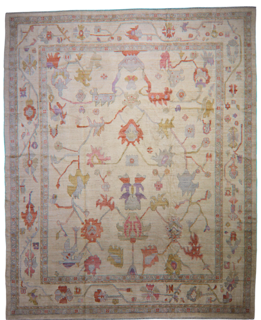 Soft Play - 11′9″ × 14′6″ Afghan Oushak Rug - 2807