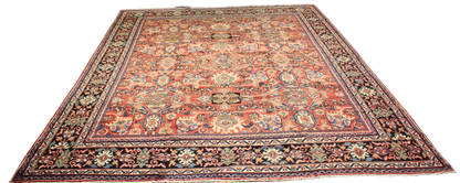 Majestic Repetition - Antique Mahal Rug from Persia (10.6 × 13.2 ft) - 1712