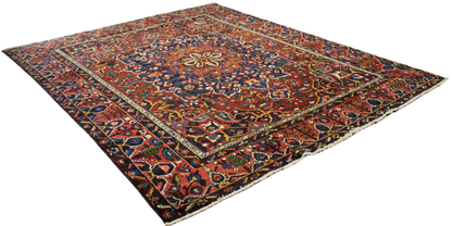 Geometric Bloom - Baktiary Rug from Persia (11.3 × 13.5 ft) - 1752