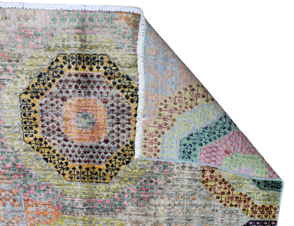 Geometric Harmony - Hand-Knotted Mamluk Rug from Afghanistan (7.11 × 9.11 ft) - 25
