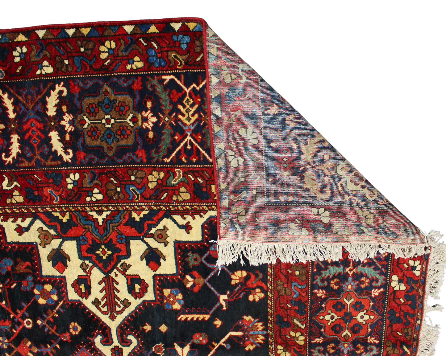 Tribal Geometry Preserved - Antique Baktiary Rug from Persia (10.7 × 13.10 ft) - 1723