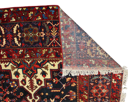 Tribal Geometry Preserved - Antique Baktiary Rug from Persia (10.7 × 13.10 ft) - 1723