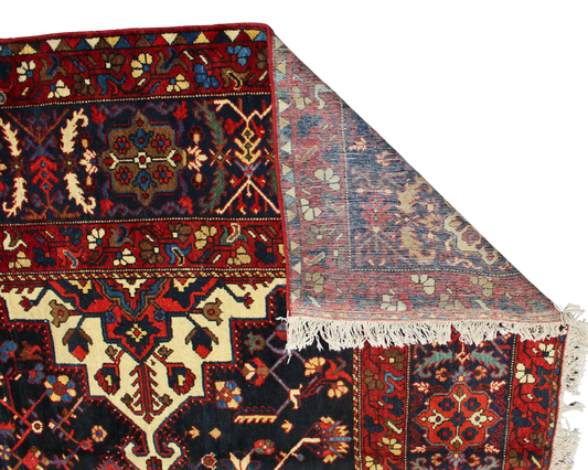 Tribal Geometry Preserved - Antique Baktiary Rug from Persia (10.7 × 13.10 ft) - 1723