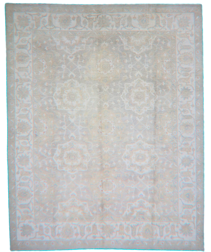 Ivory Reverence - Hand-Knotted Oushak Rug from Afghanistan (7.9 × 9.7 ft) - 32