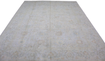 Whispered Geometry - Hand-Knotted Tabriz Rug from Afghanistan (7.9 × 9.9 ft) - 17