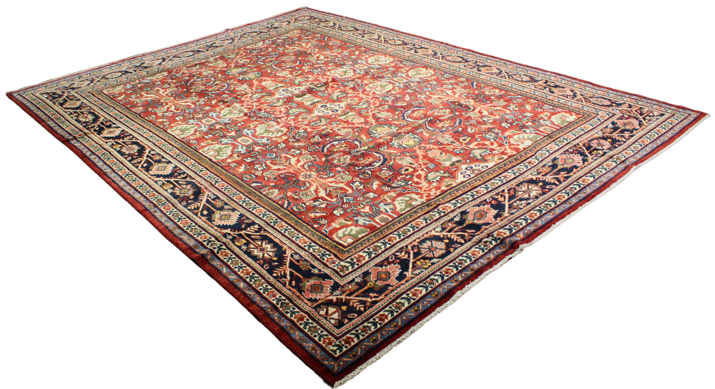Floral Majesty - Antique Mahal Rug from Persia (10.6 × 13.10 ft) - 1720